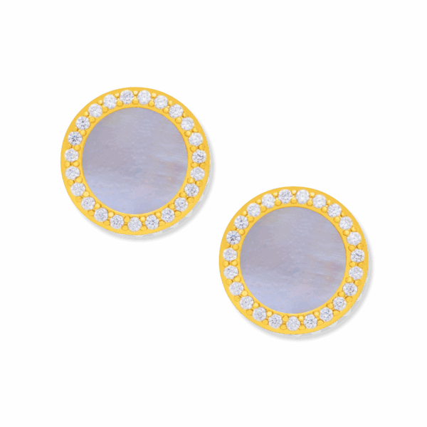 Shell Arielle Earrings, 18k Gold Plated