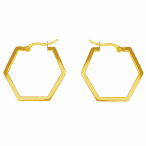 Simplicity Hexagon Earrings, Gold