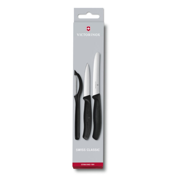 Swiss Classic Paring knife Set With Peeler, Black 6.7113.31