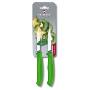 Swiss Classic Paring Knife Wavy Edge Pointed Tip, Green 6.7636.L114B