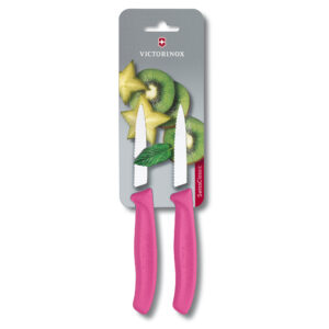 Swiss Classic Paring Knife Wavy Edge Pointed Tip, Pink 6.7636.L115B