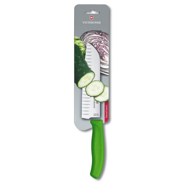 Swiss Classic Santoku Knife Fluted Edge, Green 6.8526.17L4B