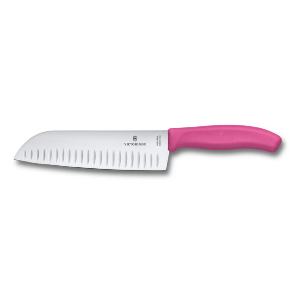 Swiss Classic Santoku Knife Fluted Edge, Pink 6.8526.17L5B