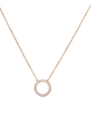 Eternity Circle Necklace, 18k Rose Gold Plated