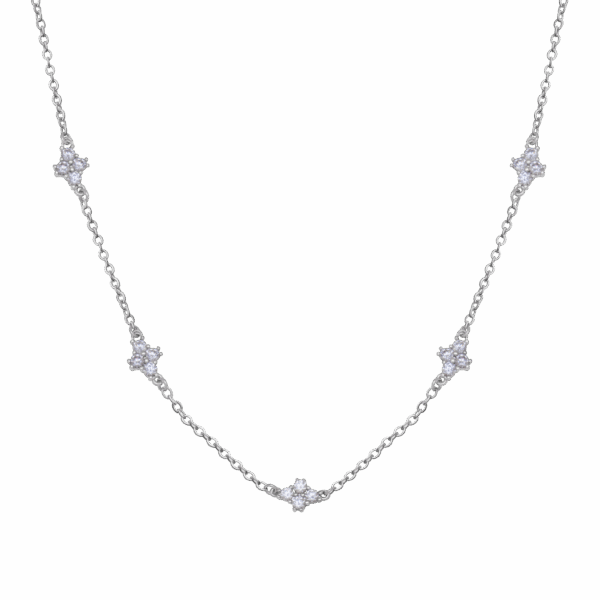 Eternity Clover Necklace, Silver