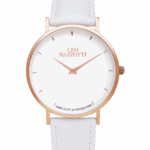 Leo Mazzotti Infinity Watch, Pure White/Leather White