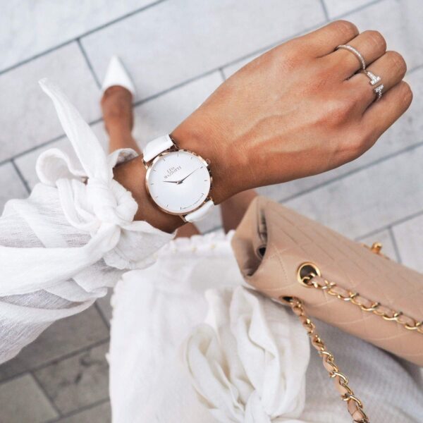 Leo Mazzotti Infinity Watch, Pure White/Leather White