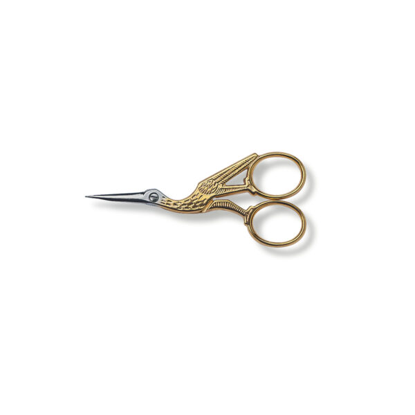Stork Embroidery Scissor, Gold Plated 8.1040.09