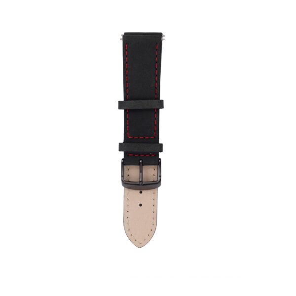 Strap Attitude Chrono - Black leather with red stitches