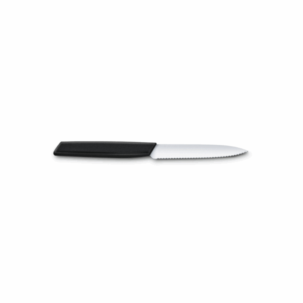 paring knife, 10cm, wavy, black, 6.9003.10W