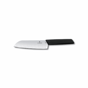 Santoku knife, 17cm, straight, fluted,black, 6.9053.17KB