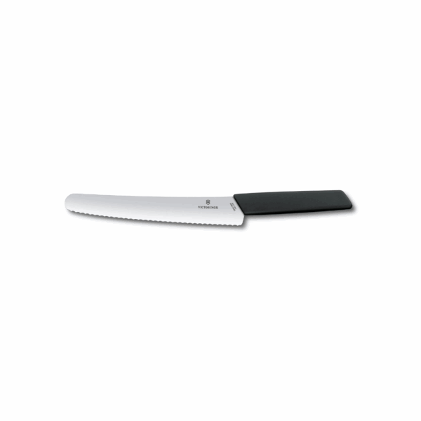 Bread and pastry knife, 22cm, wavy, black, 6.9073.22WB