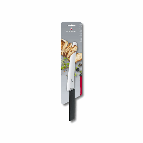 Bread and pastry knife, 22cm, wavy, black, 6.9073.22WB