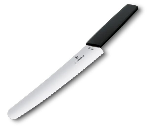 Bread and pastry knife, 22cm, wavy, black, 6.9073.22WB