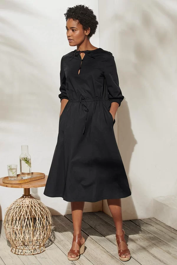 Tchibo, Women Plain Midi Dress, Black 38 (S)