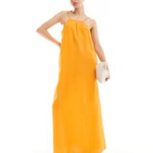 Vila premium maxi cami dress, Sun Orange, EU 34