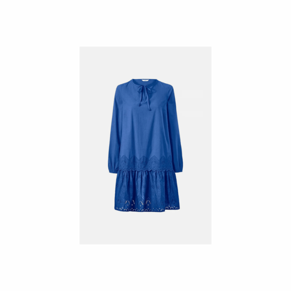 Tchibo, Women Tie Neck Long Sleeve Embroidery Blouse, Blue, Size: 40(M)