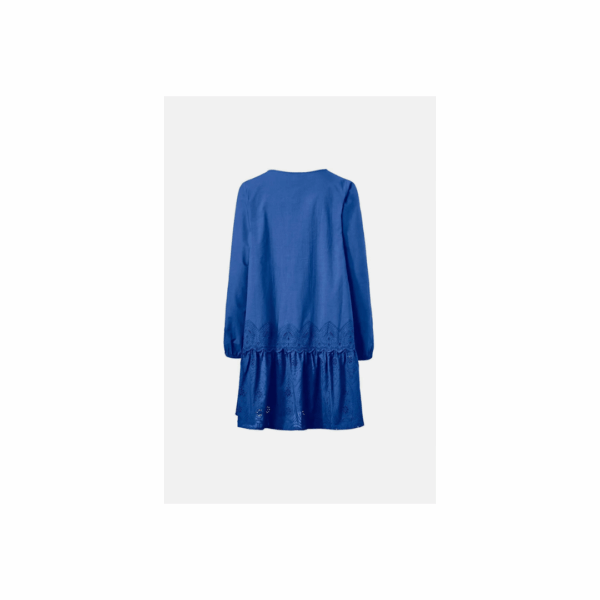 Tchibo, Women Tie Neck Long Sleeve Embroidery Blouse, Blue, Size: 40(M)