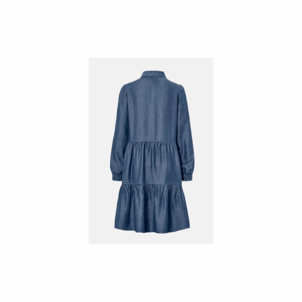 Tchibo, Women Textured Balloon Sleeve Tent Denim Dress, Blue Denim, Size:44/46 (L)