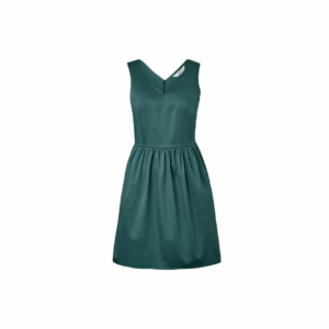 Tchibo, Women V-Neck Sleeveless Solid Mini Dress, Green, Size: 40(M)