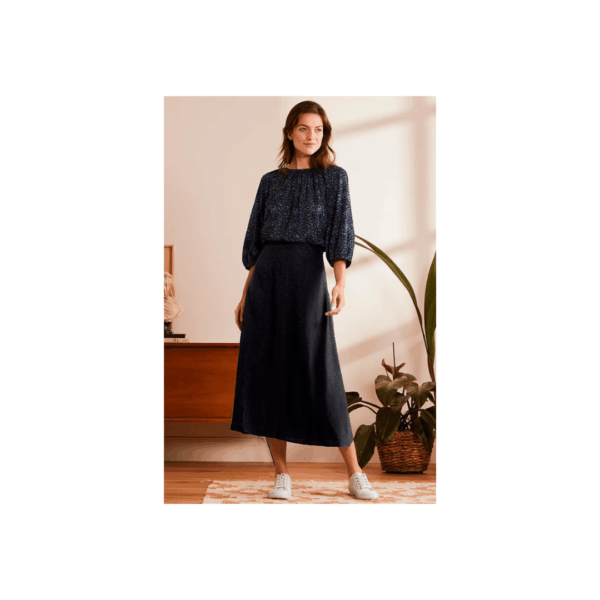 Tchibo, Women Textured Midi Skirt, Black, Size: 40 (M)