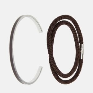 Marc Lauder Set of Bangle and Bracelet Brown