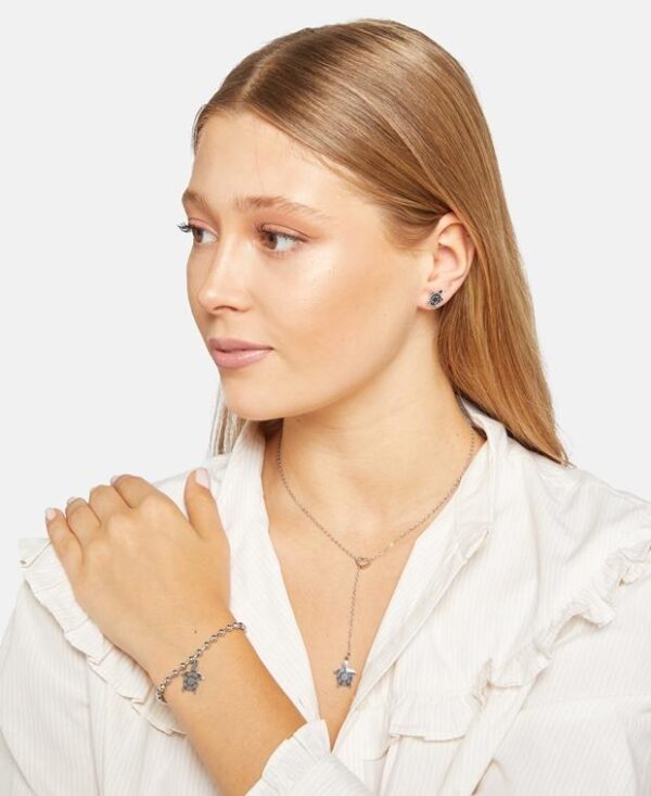 Amelia Parker Set of Necklace, Bracelet and Earrings Silver