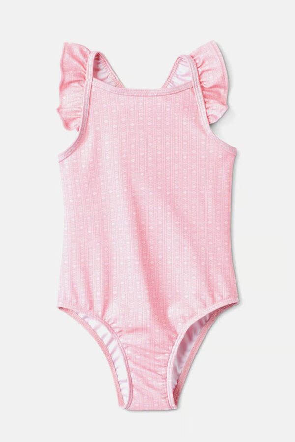 Tchibo, Kids Girl Allover Print Sleeveless One Piece, Pink, 5-6 Y