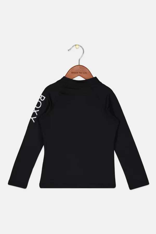 Roxy, Toddlers Girl Brand Logo Rashguard, Black, 3 Y