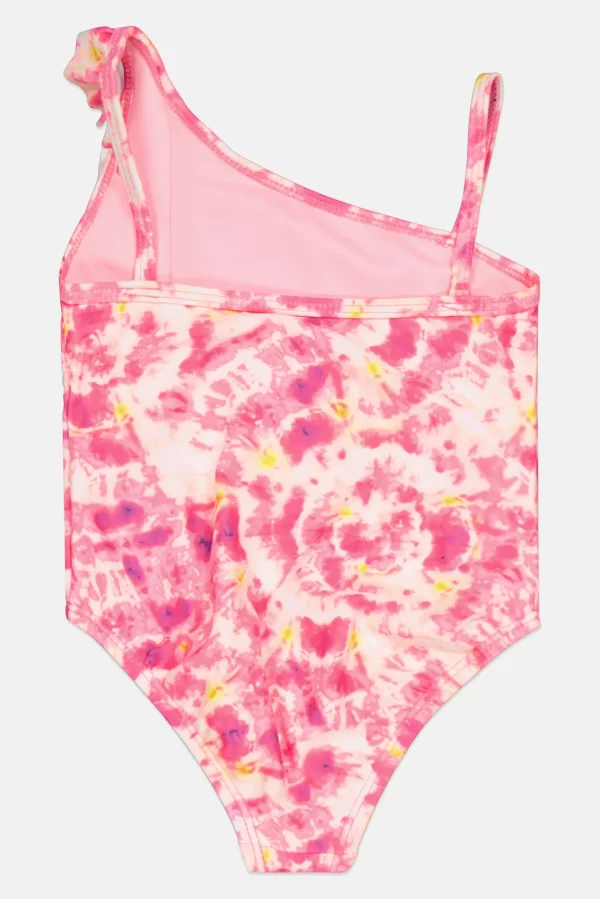 Kensie Girl, Toddlers Girl 1 Piece Tie Dye Swimwear, Pink Combo, 3 Y