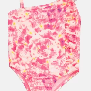 Kensie Girl, Toddlers Girl 1 Piece Tie Dye Swimwear, Pink Combo, 3 Y