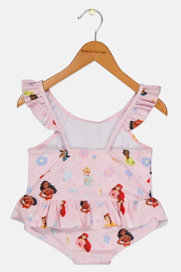 Princess, Toddlers Girl All Over Print Swimsuit, Pink Combo, 2-3 Y