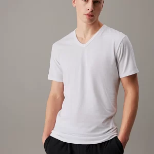 C.K. S/S V Neck T-Shirt, MPI-White