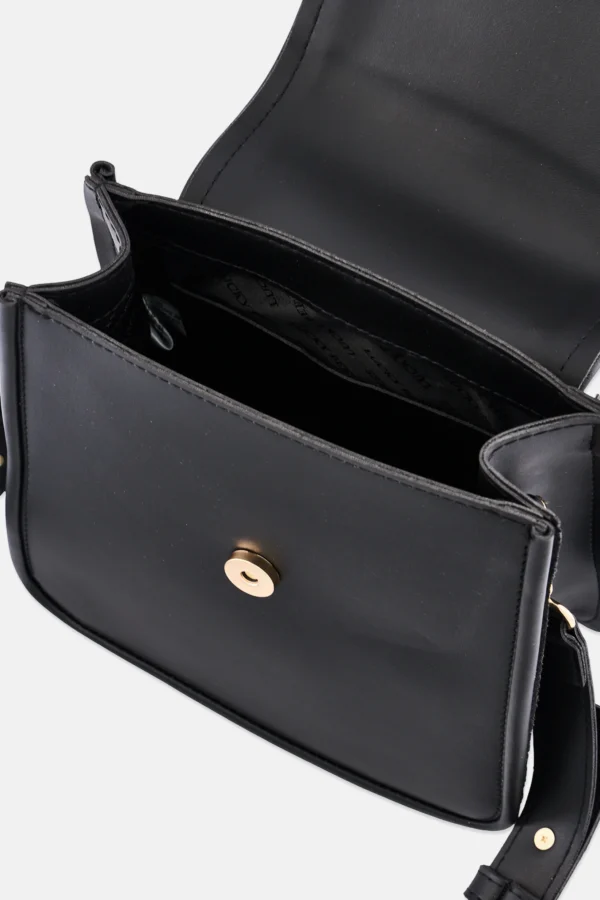 Lucky Bees, Women Brand Logo Shoulder Bag, Black