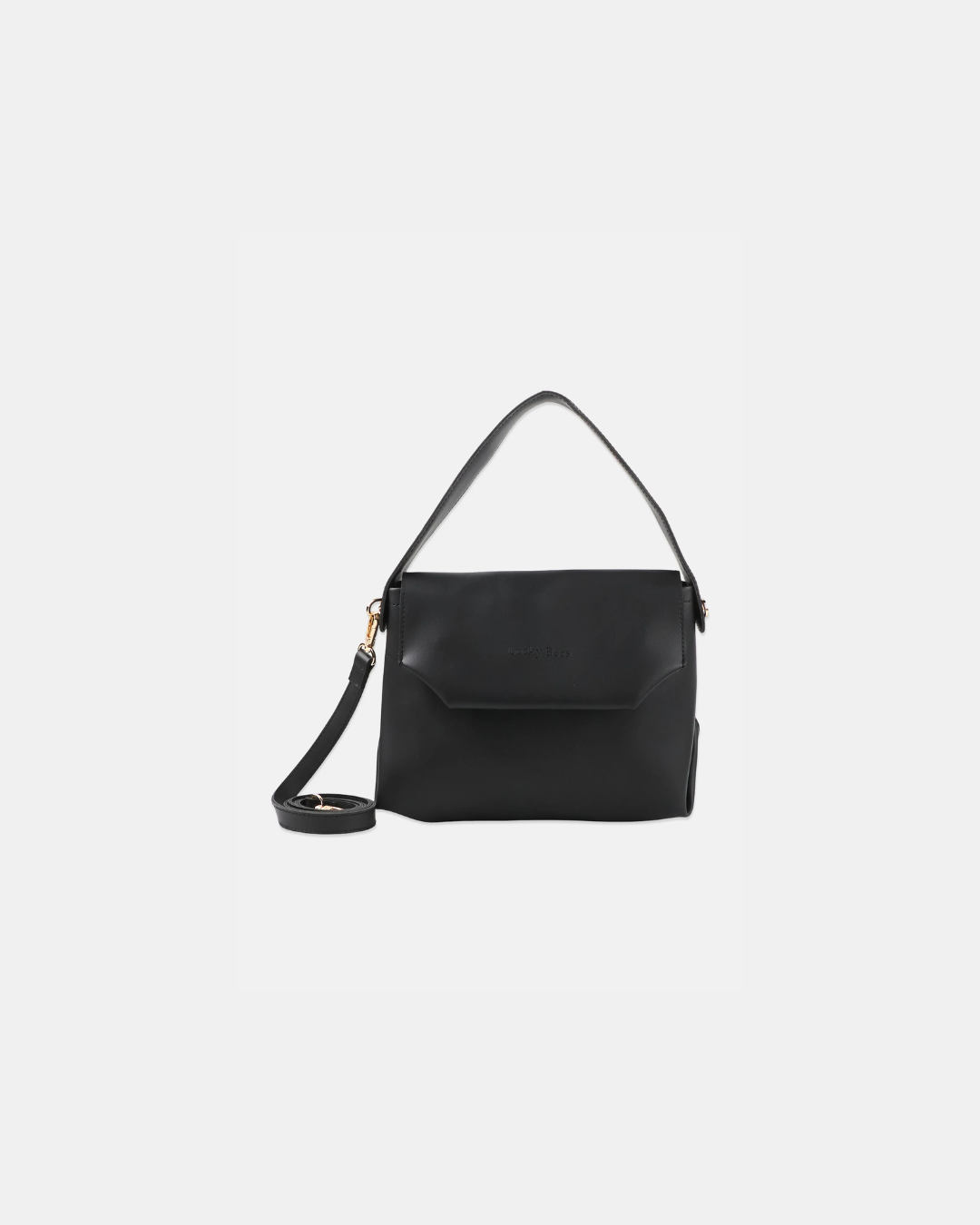 Lucky Bees, Women Brand Logo Shoulder Bag, Blk