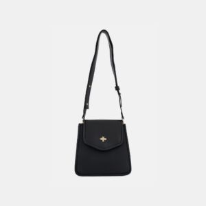 Lucky Bees, Women Brand Logo Shoulder Bag, Black