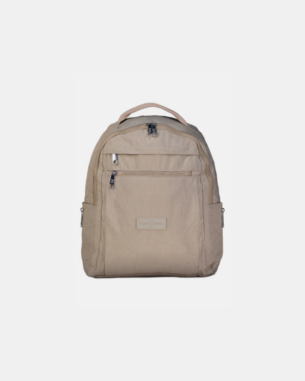 I Love Fashion, Women Brand Logo Backpack, Taupe